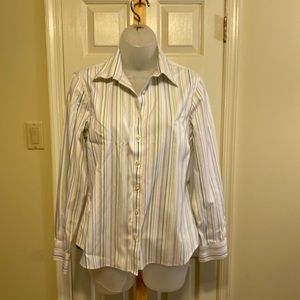 Lands End - Womans (no iron imported Oxford) button down shirt, Size: 10P